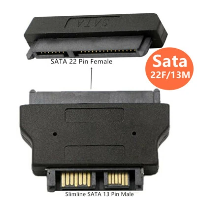 SATA 15+7 pin 22Pin Female to 13pin Male Plug Converter Adapter Connector - Image 1 of 3