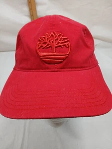 Timberland Baseball Cap Hat Embroidered Logo Adjustable Strap Red on Red - Picture 1 of 10