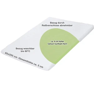 Sunfoam Gelsun Topper 80x200 cm ca. 5cm Höhe, Bezug waschbar bei 60°C - Bild 1 von 5