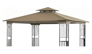 Replacement Gazebo Canopy 10 X 12 Regency II Patio Model , Khaki with brown trim - Picture 1 of 10