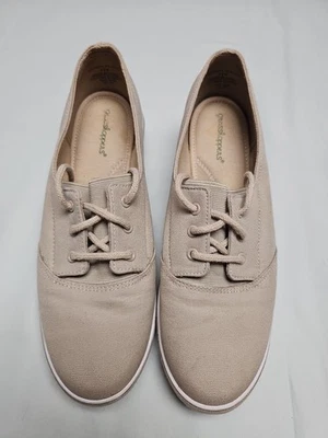 Zapatillas sin cordones de lona tostada Grass Hoppers tacón de cuña tostado talla 8 1/2 Foto 1 de 4