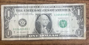 Currency $1 Fancy Serial Number Repeater $1 Bill (2013) Note "004800480" - Picture 1 of 4