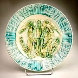 Antike französische Majolika Gedenktafel Franco Russian Alliance Nonaing 8,5" - Bild 1 von 7