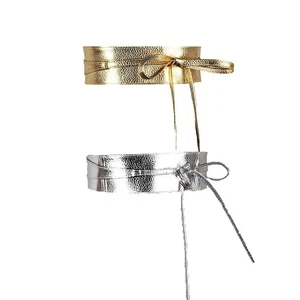 Womens Soft Faux Leather Self Tie Wrap Around Obi Waist Band Cinch Belt (whit... - Picture 1 of 1