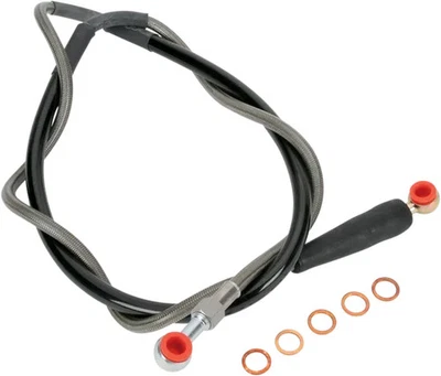 驼鹿不锈钢 PVC 涂层编织前刹车线 Husaberg FS450C 04-06 — 第 1/4 张图片