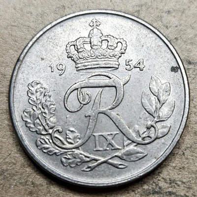 Denmark 10 Ten Ore - 1954 - Copper Nickel Coin - KM# 841.1 - Europe - World Coin - Image 1 of 2