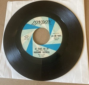 45rpm Marianne Faithfull As Tears Go By/Greensleeves Stones London Blue Label - Picture 1 of 2