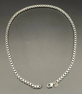 Tiffany & Co Venetian Box Link Sterling Silver Necklace 18” - Picture 1 of 11