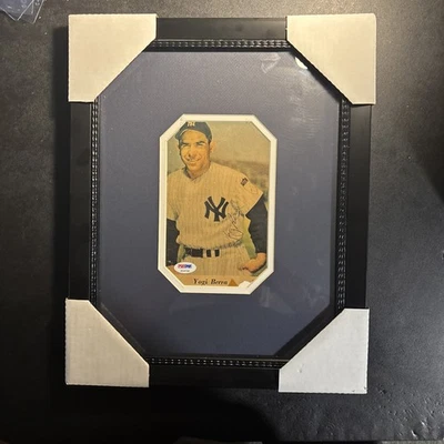 YOGI BERRA SIGNED 5x7  w 11x15 border and frame - w/COA PSA/DNA - Image 1 of 4