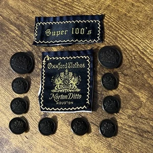 Oxxford Clothes Replacement Buttons Bronze Crest Vintage Coat Of Arms Logo - Picture 1 of 12