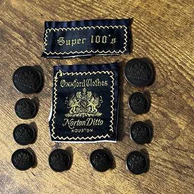 Oxxford Clothes Replacement Buttons Bronze Crest Vintage Coat Of Arms Logo - Image 1 of 4