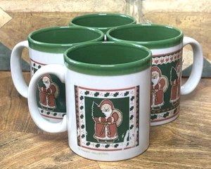 Juego de 4 tazas de café vintage Otagiri Japón viejo mundo Papá Noel árbol de Navidad - Imagen 1 de 12