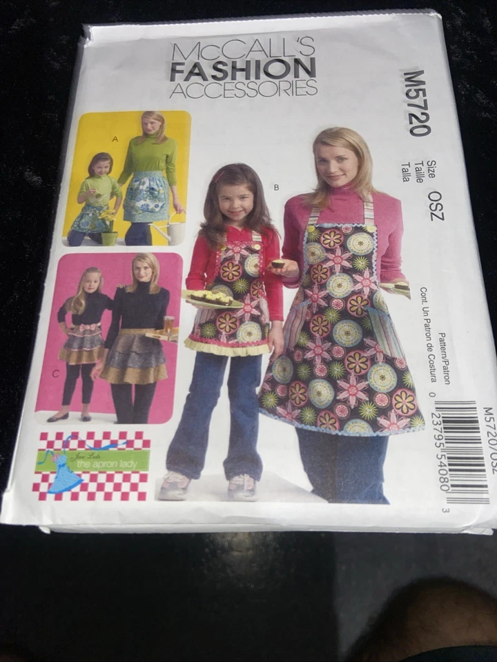 5720 McCall's Pattern Misses Childs & Girl's Apron Jan Lutz The Apron Lady UNCUT - Image 1 of 1