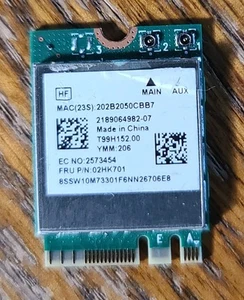 Lenovo ThinkPad WIFI Module Realtek RTL8822CE Wi-Fi 5 802.11ac 2.4/5.0 GHz MU-MI - Picture 1 of 2