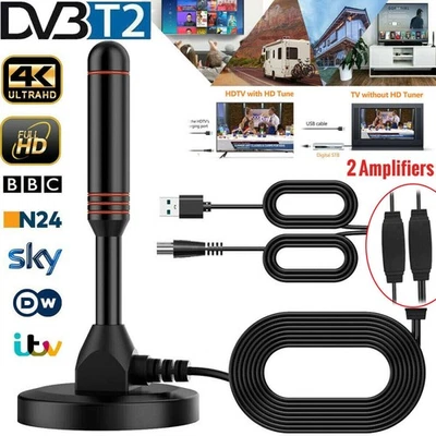Digital DVB-T2 TV Receiver USB Stabantenne HDTV Antenne 30dBi Zimmerantenne. - Bild 1 von 4
