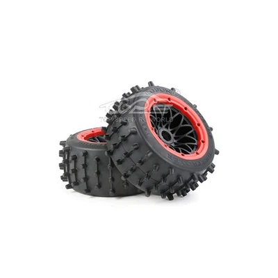 185*85mm Rubber Rear Cone Wheel Tyre 2PCS 24mm Kit For 1/5 HPI RV KM Baja 5B RC - Image 1 of 4