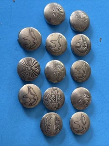 Vintage Indianer Navajo Sterlingsilber Knopf Abdeckungen Set 13 - Bild 1 von 9