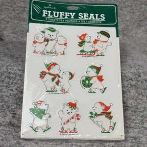 De colección Pegatinas Sello Difuso Esponjoso Flocado Navidad Osos Polares 2 Shts Por Paquete - Imagen 1 de 7