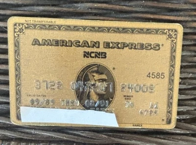 American Express Gold Card NCNB Exp 1991▪️Collectible Only▪️Vintage - Image 1 of 2