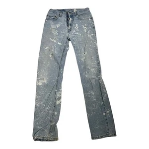 Levis 505 Mens Jeans Distressed destroyed Grunge Thrashed 32x34 Straight Leg - Picture 1 of 7