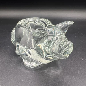 PIG CANDLE HOLDER VOTIVE INDIANA GLASS PAPERWEIGHT CANDLEHOLDER - Picture 1 of 5