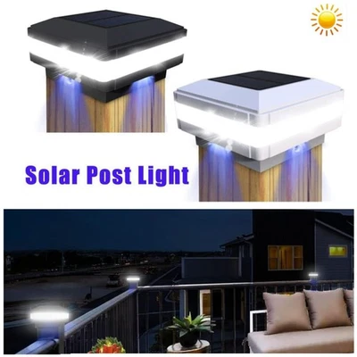 52 LED Outdoor Garden Solar Post Deck Cap Square Fence LED Lights Landscape Lamp - Image 1 of 4