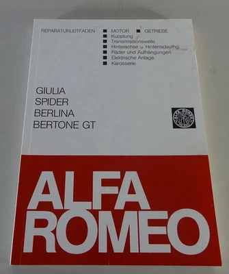 Manual de Taller Alfa Romeo Giulia, Spider, Berlina, Bertone Gt Serie 105/115 - Imagen 1 de 4