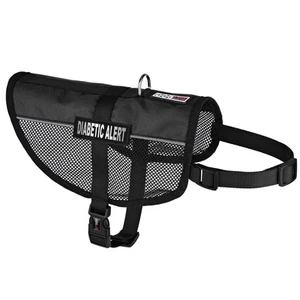 MaxAire Mesh Vest for Dogs and 2 Removable Diabetic Alert Patches, 13"-16", B... - Picture 1 of 8