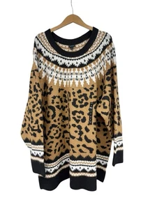 Torrid Vegan Kaschmir Pullover Pulli Leopard Faire Isle Übergröße 5 5X 28 - Bild 1 von 8