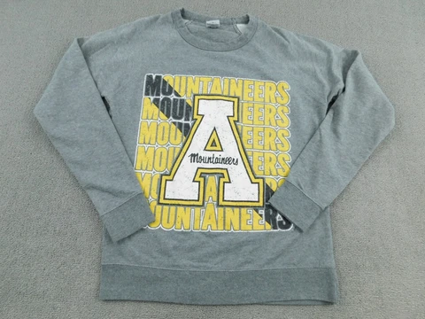Appalachian State Mountaineers Sweatshirt Women Medium Gray Crew Long Sleeve Cover