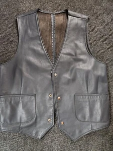 Ladies grey leather motorcycle riding vest size L - Picture 1 of 2