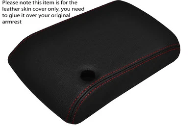 RED STITCH CUERO REPOSABRAZOS TAPA CUBIERTA DE PIEL SE ADAPTA A JEEP WRANGLER TJ 1997-2002 Foto 1 de 3