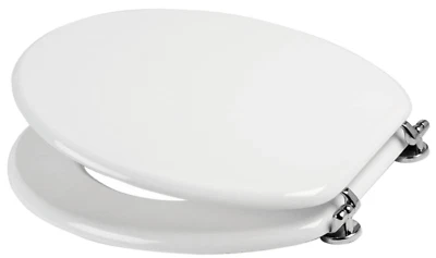 Sedile wc coprivaso copriwater bagno copri vaso water in legno bianco universale - Immagine 1 di 3