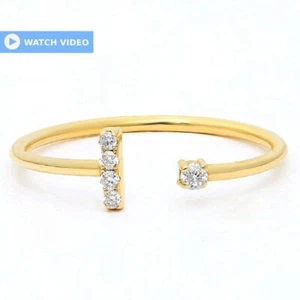Anniversary Gift Band Fine Anniversary Ring 14k Yellow Gold Natural Diamond - Picture 1 of 6