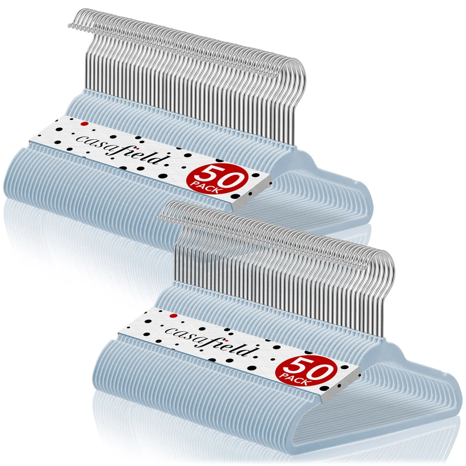 100 perchas de terciopelo de 11" de ancho para bebés y niños pequeños ropa vestidos pantalones Foto 1 de 1