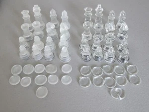32 Mini Glasschach 22 Dame Figuren nur OHNE BRETT - Ersatz - Bild 1 von 5