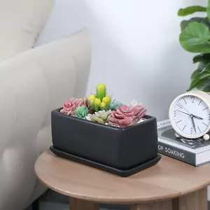 10 In Matte Black Ceramic Indoor Plant Pot / Decorative Planter w/ Drainage Hole - Picture 1 of 7