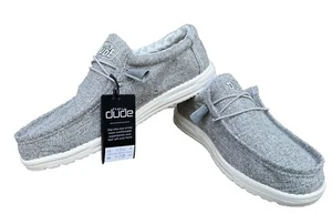 Hey Dude Men's Grey Wally Linen Shoes Size 12 - Picture 1 of 4