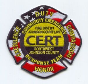 Johnson County Fire District Number 1 Community Emergency CERT Patch Kansas KS