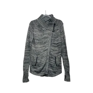 Ivivva Black Marled Knit Cardigann Sweater Size 14 - Picture 1 of 14