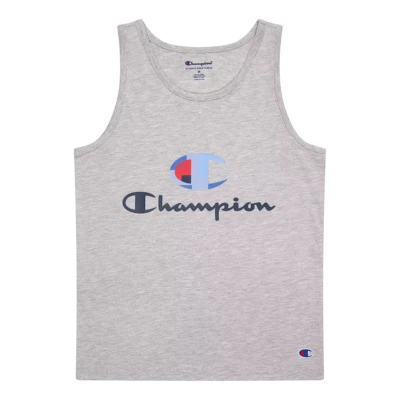 Camiseta sin mangas con logotipo de campeón talla grande para niños en gris jaspeado Foto 1 de 4