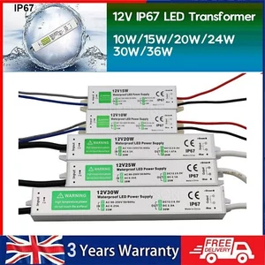 12V LED Driver Power Supply Transformer 240V Waterproof IP67 for LED Strip PSU - Picture 1 of 51