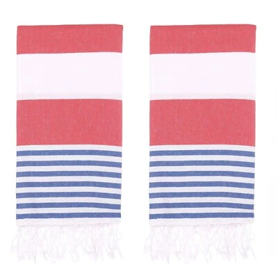 Набор из 2 турецких пляжных полотенец (38 x 71 дюйм) — негабаритные, быстро сохнут, без песка, мягкие - Изображение 1 из 4