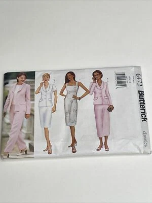 Butterick Misses Jacket Dress & Pants Size 6 8 10 Uncut Sewing Pattern 6472 - Image 1 of 4