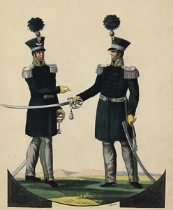 MILITARIA - Jäger - kolorierte Radierung um 1840 - Picture 1 of 2