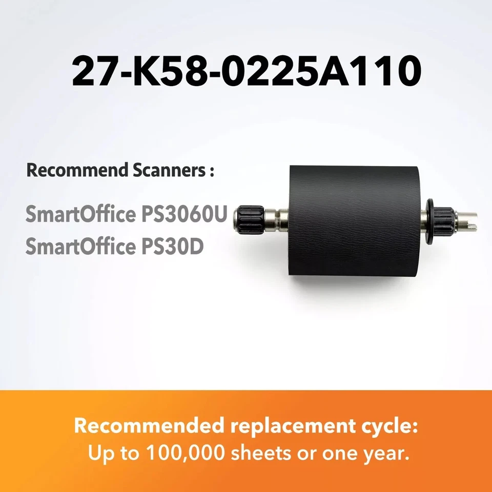 Plustek 27-K58-0225A110 Feed Roller for PS3060U PS30D - Image 1 of 2