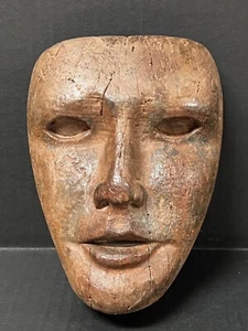 CARVED WOOD MALE FACE PAPERMACHE MOLD #F4 - Picture 1 of 10