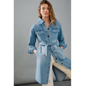Denim Trench Coats for Women for sale 