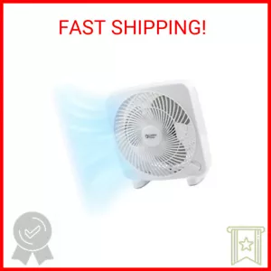 Comfort Zone Box Fan, 9 inch, Portable, Electric Quiet, 3 Speed, Small Box Fan, - Picture 1 of 2