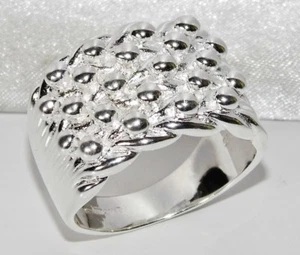 Sterling Silver Mens Heavy Keeper Ring size R S T U V W X Y Z Z1 Z2 Z3 - Picture 1 of 6